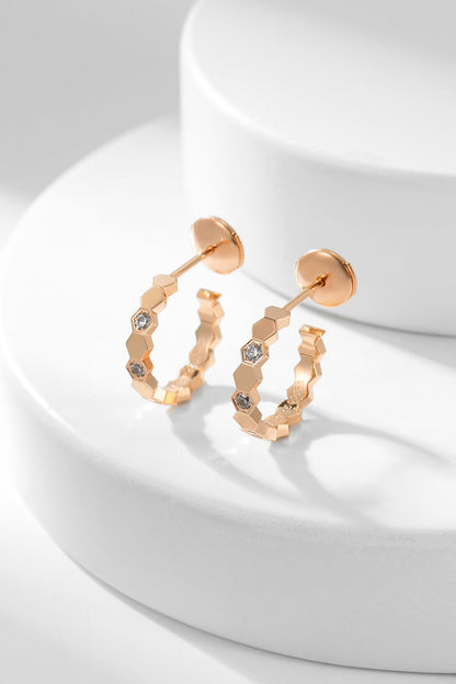 [Avelora]BEE LOVE DIAMOND HOOP EARRINGS