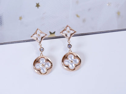 [Avelora]STAR AND SUN ROSE GOLD MOP DROP EARRINGS