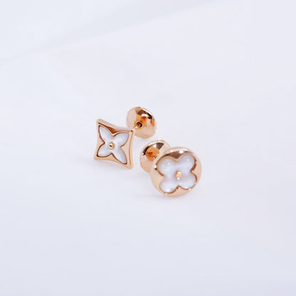 [Avelora]STAR AND SUN ROSE GOLD MOP STUD EARRINGS