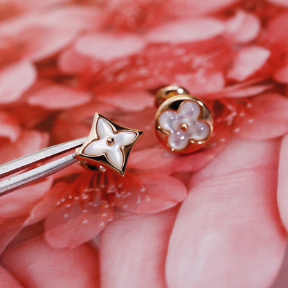 [Avelora]STAR AND SUN ROSE GOLD MOP STUD EARRINGS