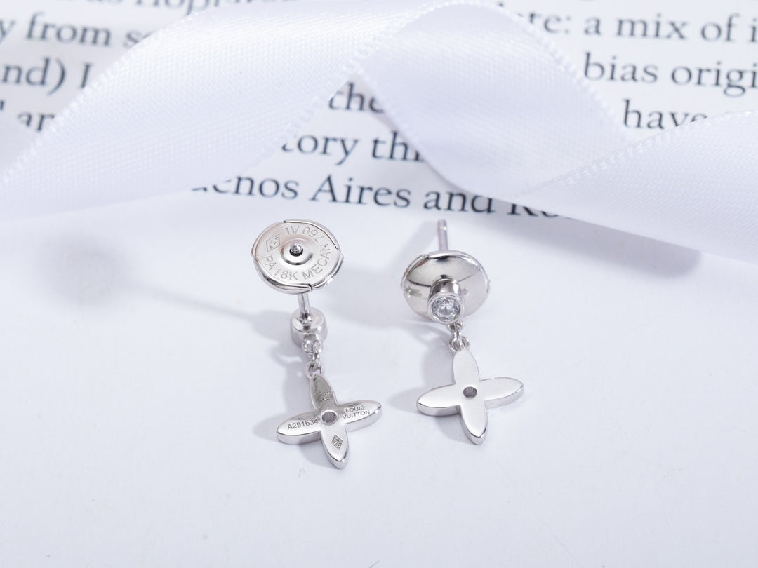 [Avelora]VIDYLLE SILVER DIAMOND MINI DROP EARRINGS
