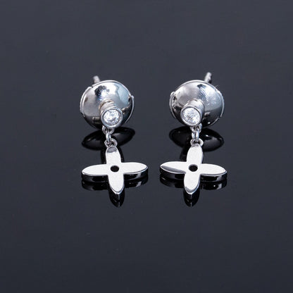 [Avelora]VIDYLLE SILVER DIAMOND MINI DROP EARRINGS