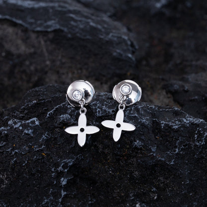 [Avelora]VIDYLLE SILVER DIAMOND MINI DROP EARRINGS