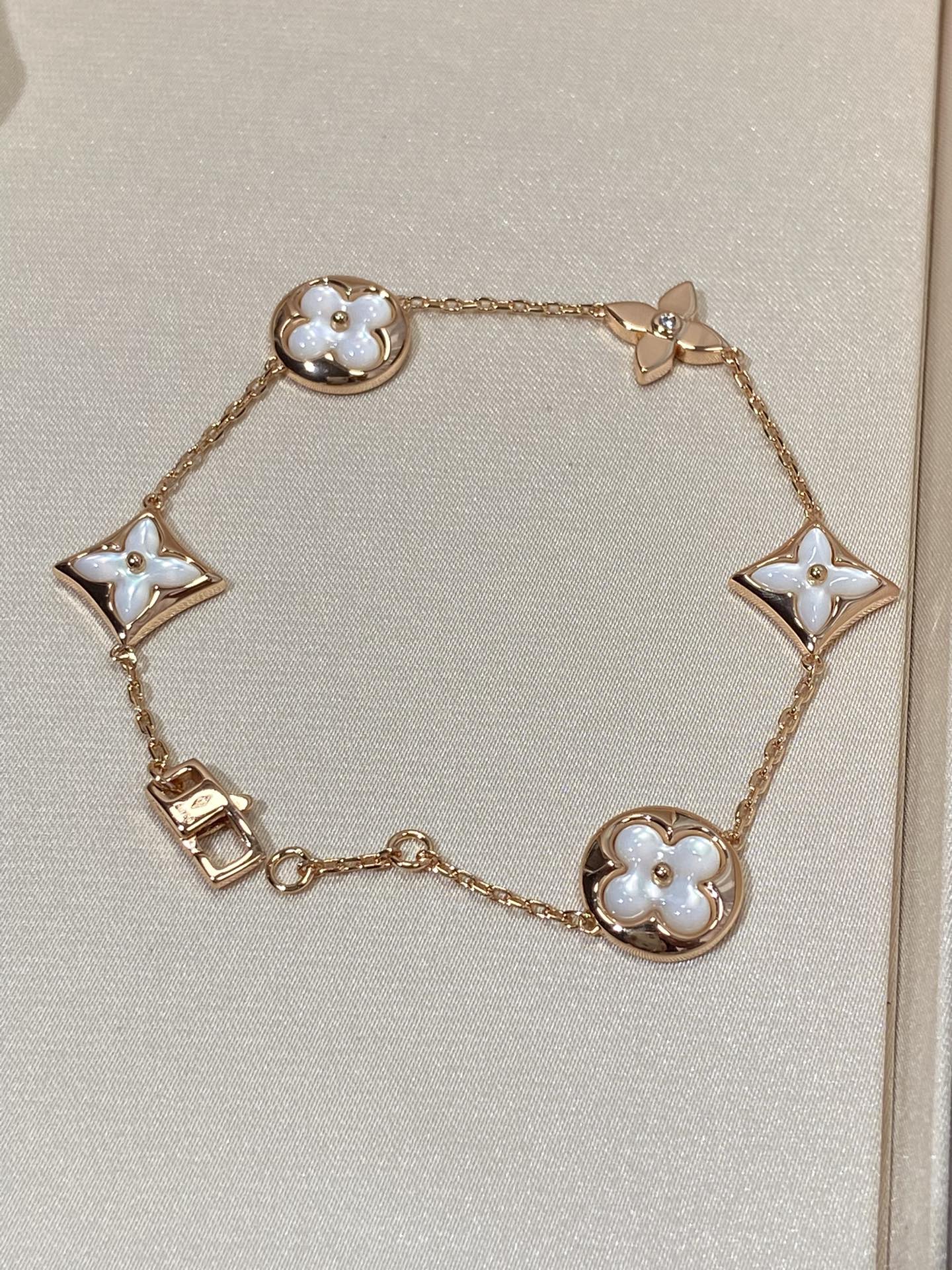 [Avelora]STAR AND SUN 5 MOTIF MOP ROSE GOLD BRACELET