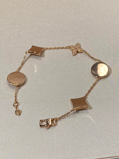 [Avelora]STAR AND SUN 5 MOTIF MOP ROSE GOLD BRACELET