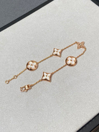 [Avelora]STAR AND SUN 5 MOTIF MOP ROSE GOLD BRACELET