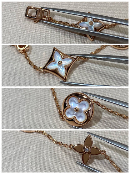 [Avelora]STAR AND SUN 5 MOTIF MOP ROSE GOLD BRACELET