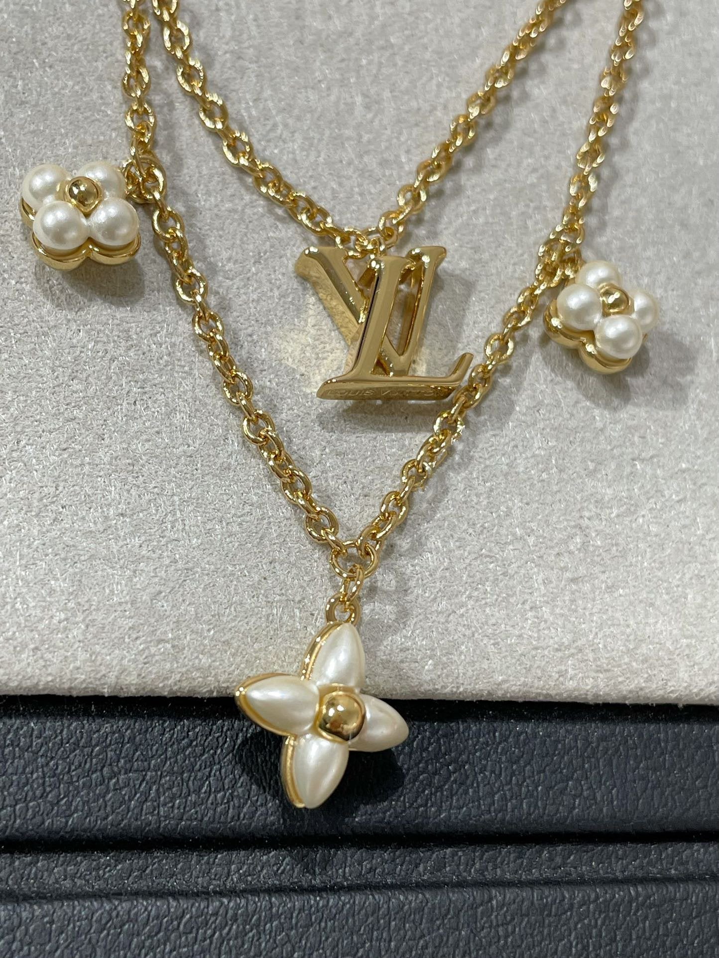 [Avelora]FLOWERGRAM GOLD MOP DOUBLE ROW NECKLACE