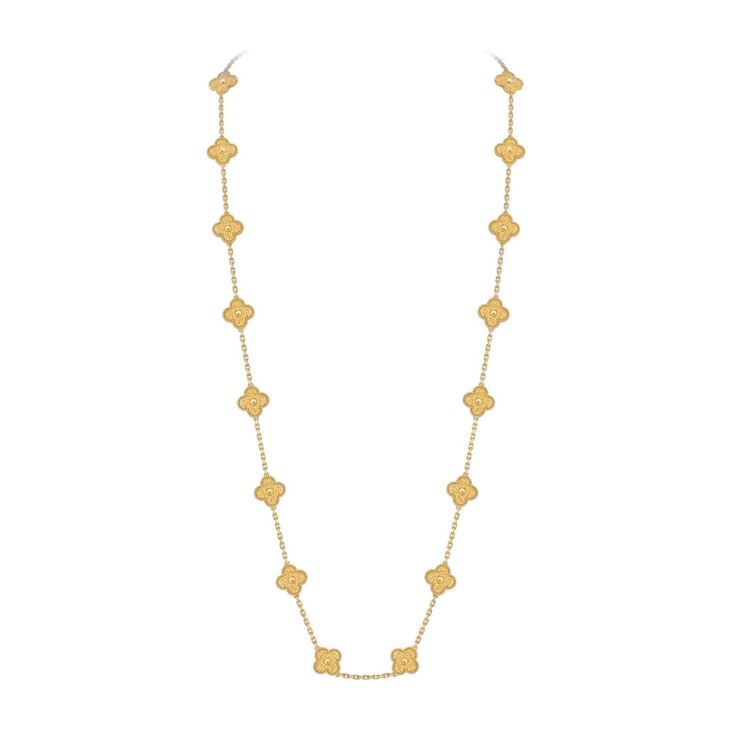 [Avelora]CLASSIC 20-MOTIF LUCKY CLOVER LONG NECKLACE GOLD COLLECTION