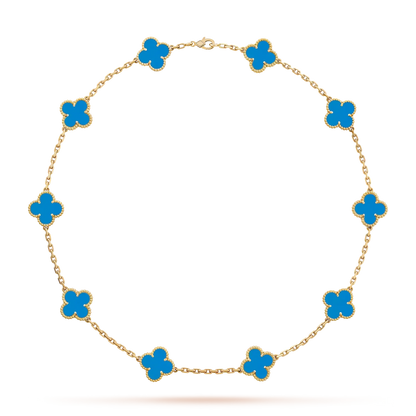 [Avelora]CLASSIC LUCKY 10-MOTIF CLOVER NECKLACE GOLD COLLECTION