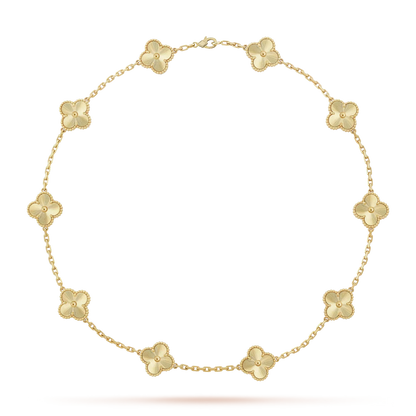 [Avelora]CLASSIC LUCKY 10-MOTIF CLOVER NECKLACE GOLD COLLECTION