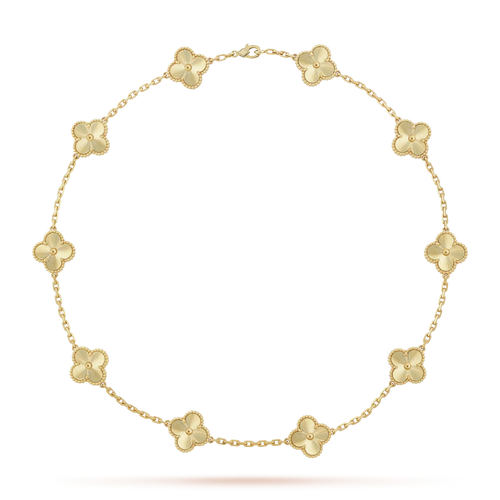 [Avelora]CLASSIC LUCKY 10-MOTIF CLOVER NECKLACE GOLD COLLECTION