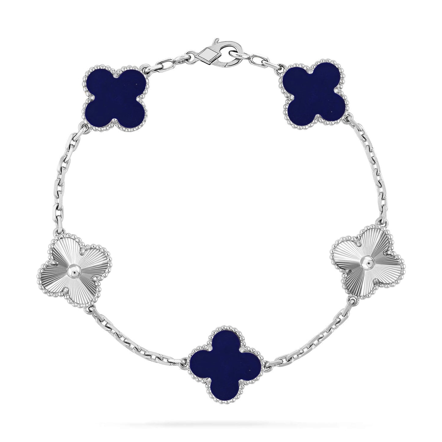 [Avelora]LUCKY CLOVER 5-MOTIF BRACELET - LAPIS LAZULI COLLECTION