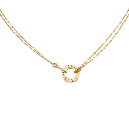 [Avelora]LOVE CIRCULAR PENDANT 2-DIAMOND NECKLACE