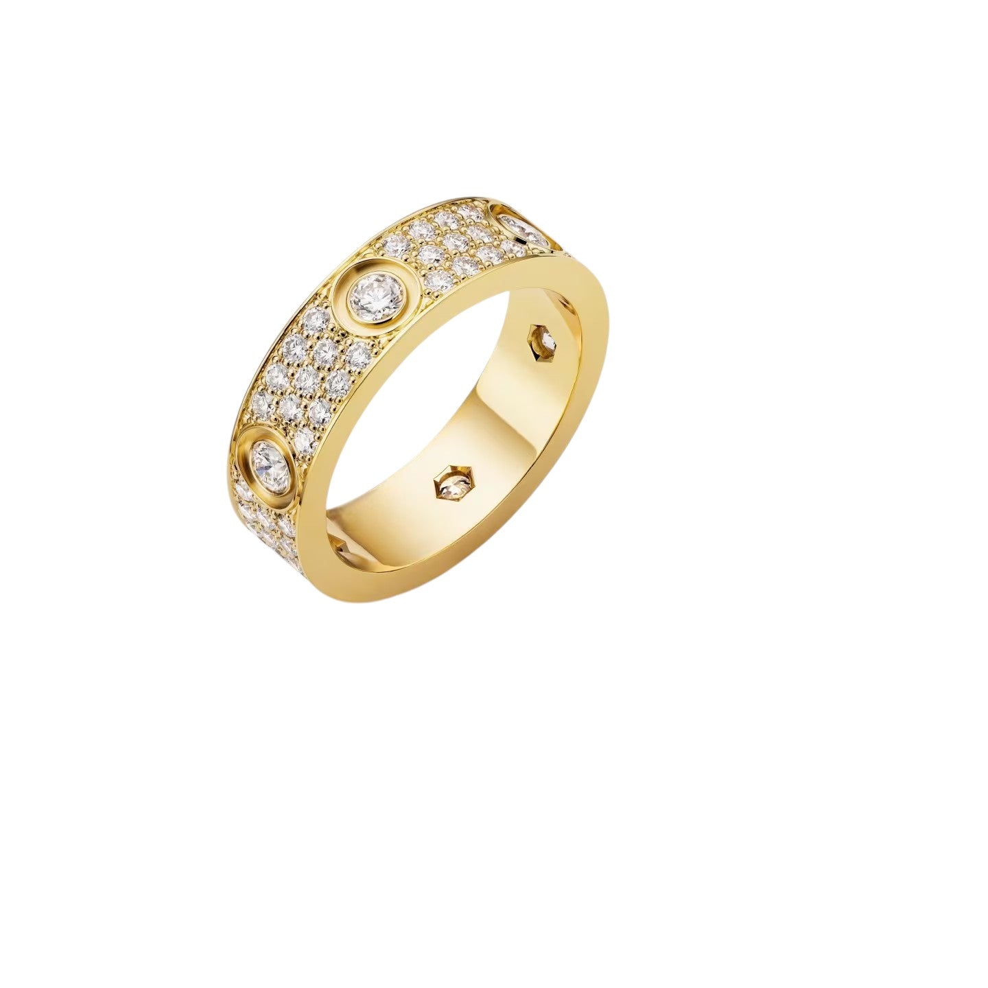 [Avelora]LOVE 5.5MM FULL-PAVÉ 6-DIAMOND RING