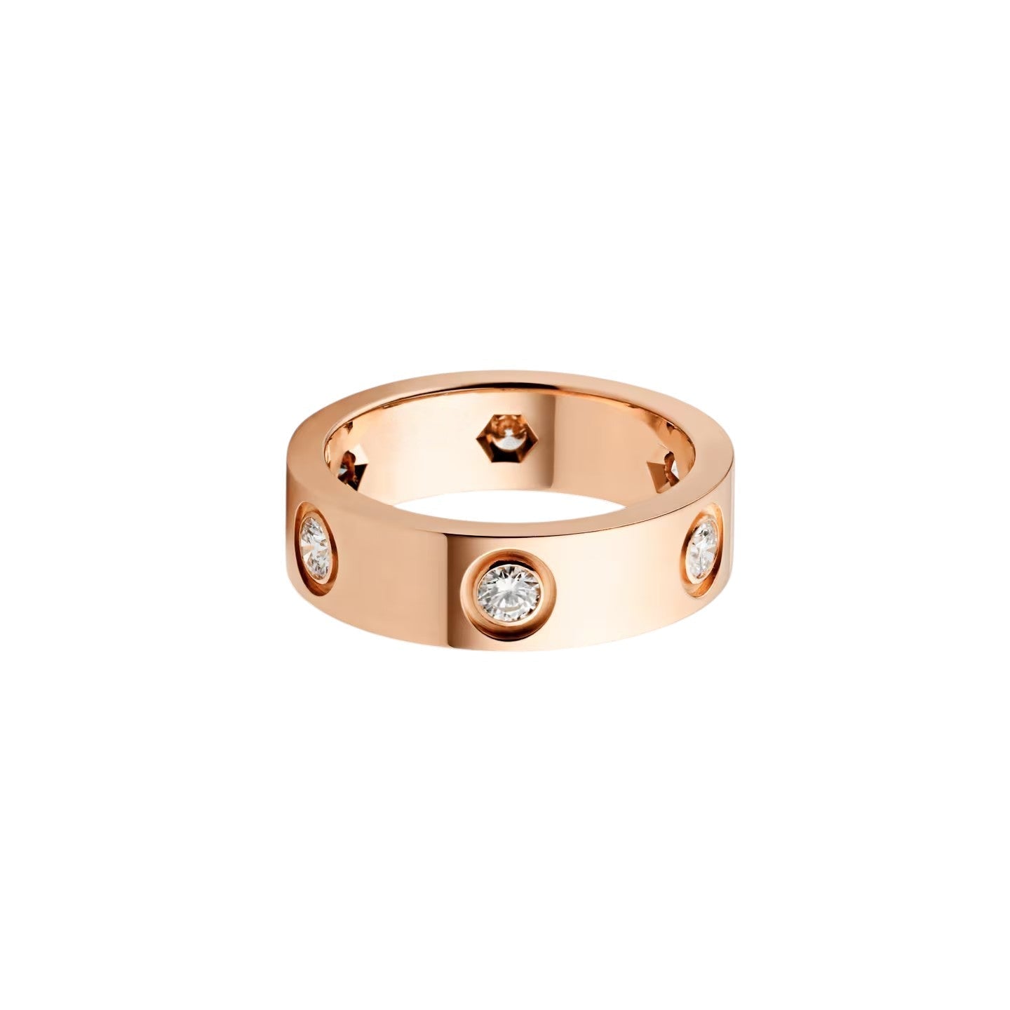 [Avelora]LOVE 5.5MM 6 DIAMONDS RING