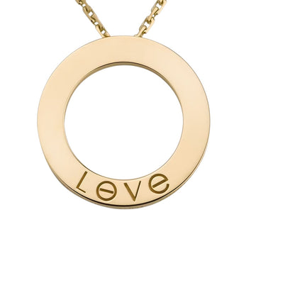 [Avelora]LOVE LARGE CIRCULAR PENDANT NECKLACE