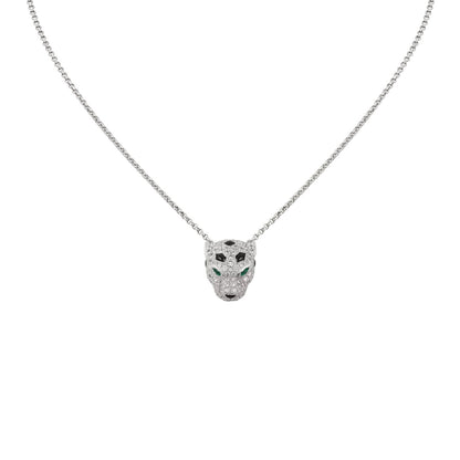 [Avelora]LEOPARD HEAD FULL PAVÉ DIAMOND PENDANT NECKLACE
