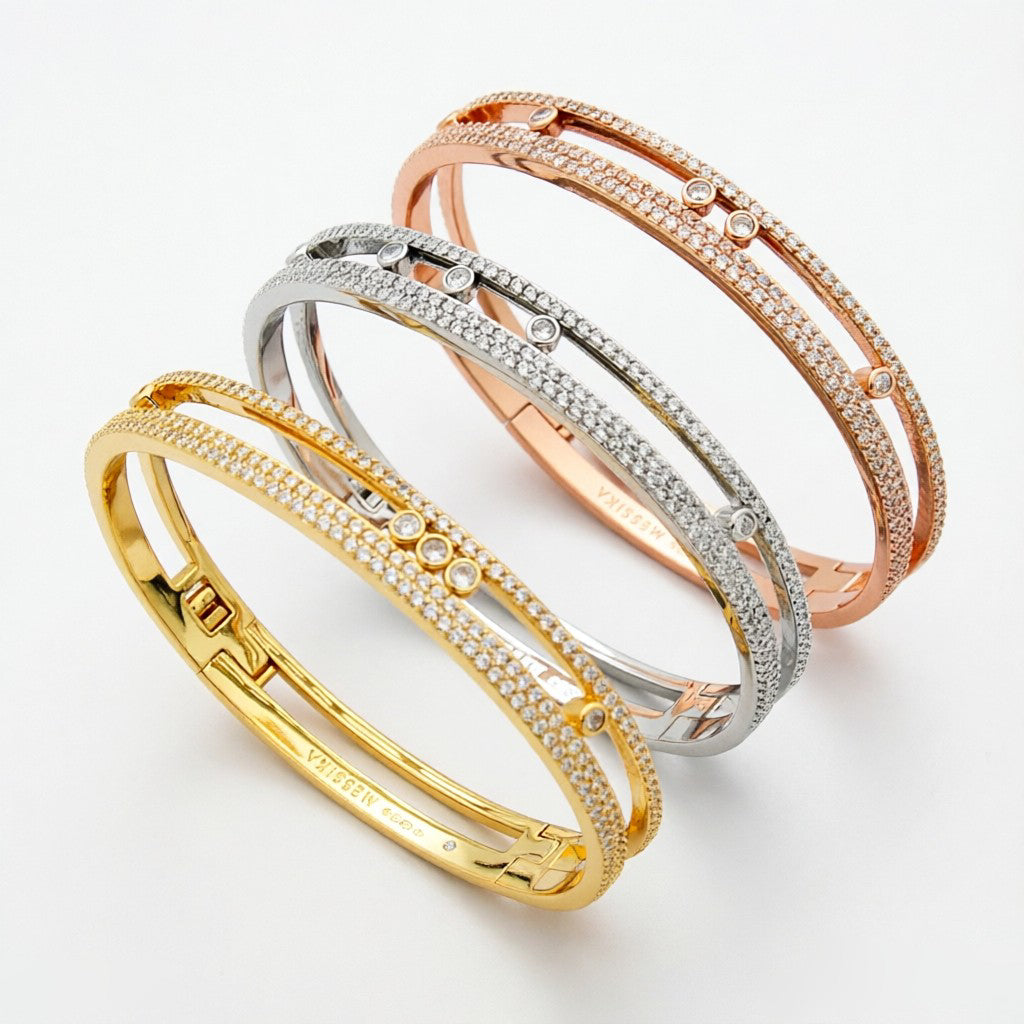 [Avelora]MOVE ROMANE PAVÉ DIAMOND BANGLE BRACELET