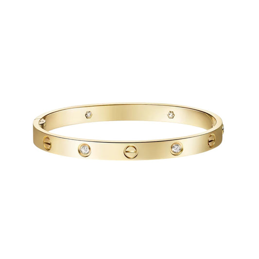 [Avelora]CLASSIC 6.1MM LOVE SINGLE-SCREW CLOSURE BANGLE - 4-DIAMOND