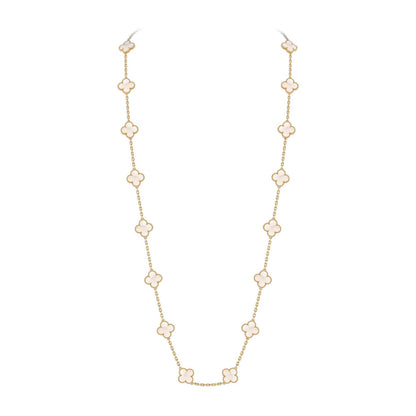 [Avelora]CLASSIC 20-MOTIF LUCKY CLOVER LONG NECKLACE GOLD COLLECTION