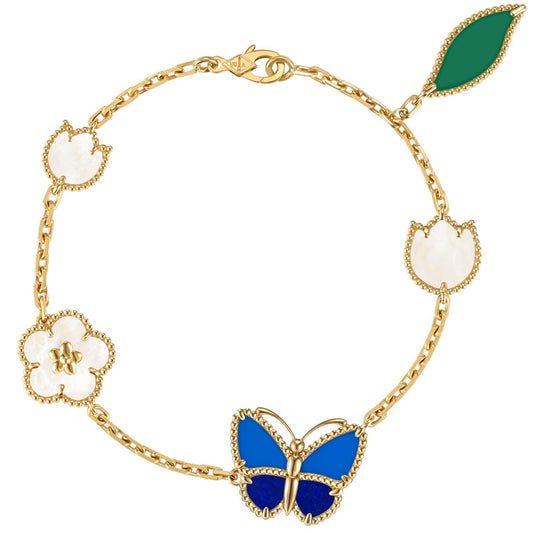 [Avelora]SPRING ENCHANTMENT BUTTERFLY & FLORAL CHARM BRACELET