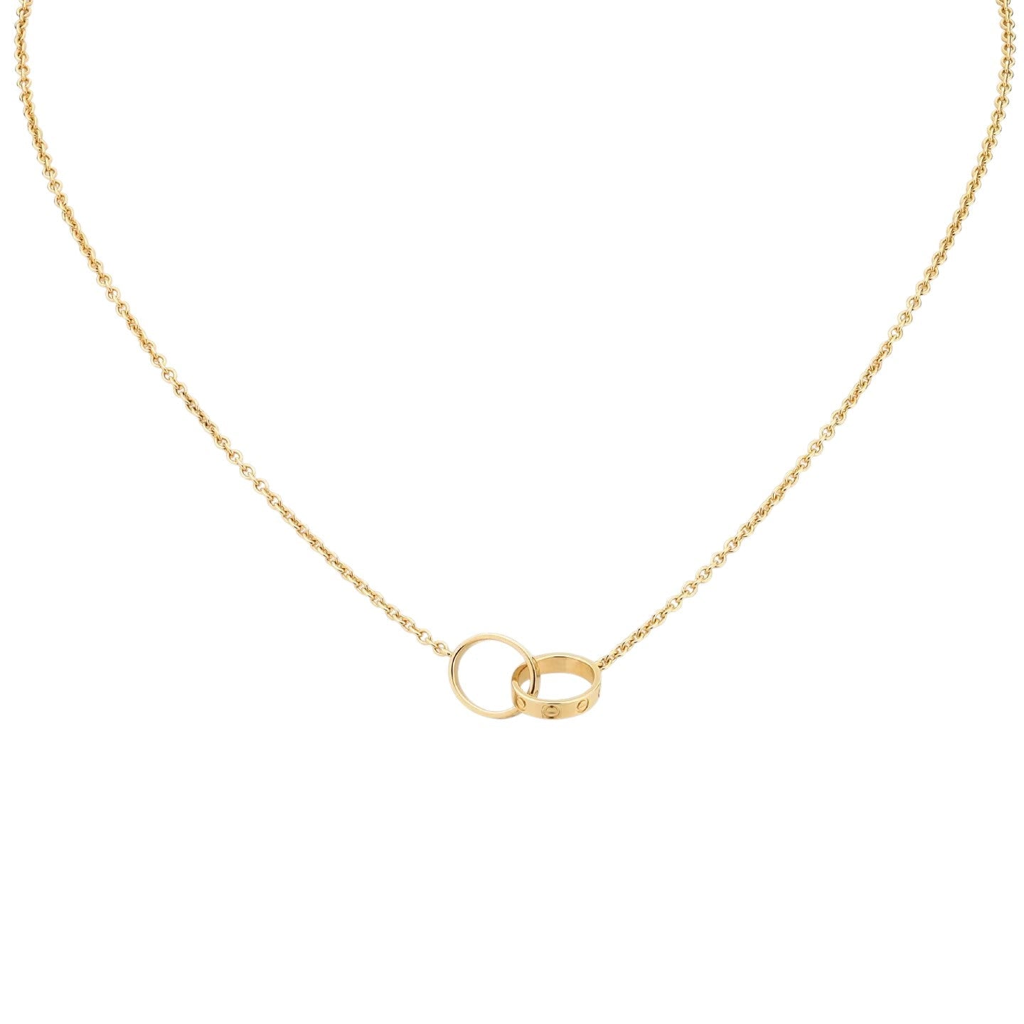 [Avelora]LOVE DOUBLE-RING INTERLOCKED NECKLACE