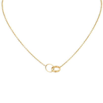 [Avelora]LOVE DOUBLE-RING INTERLOCKED NECKLACE
