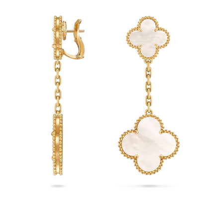 [Avelora]CLOVER DUAL-MOTIF STATEMENT STUD EARRINGS - DOUBLE-CHARM COLLECTION