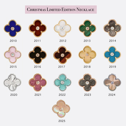 [Avelora]LIMITED EDITION CHRISTMAS CLOVER FLOWER NECKLACE - 15MM ANNUAL COLLECTIBLE PENDANT