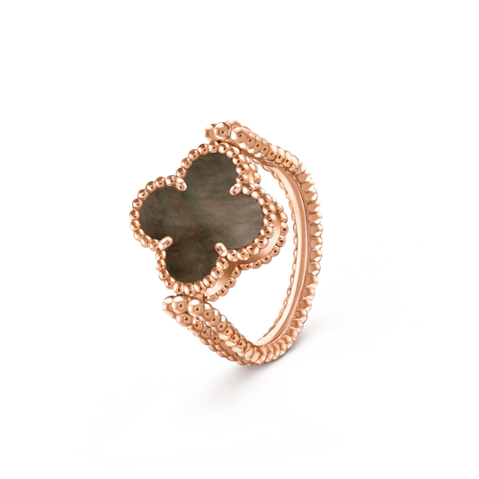 [Avelora]LUCKY CLOVER ROSE GOLD REVERSIBLE RING