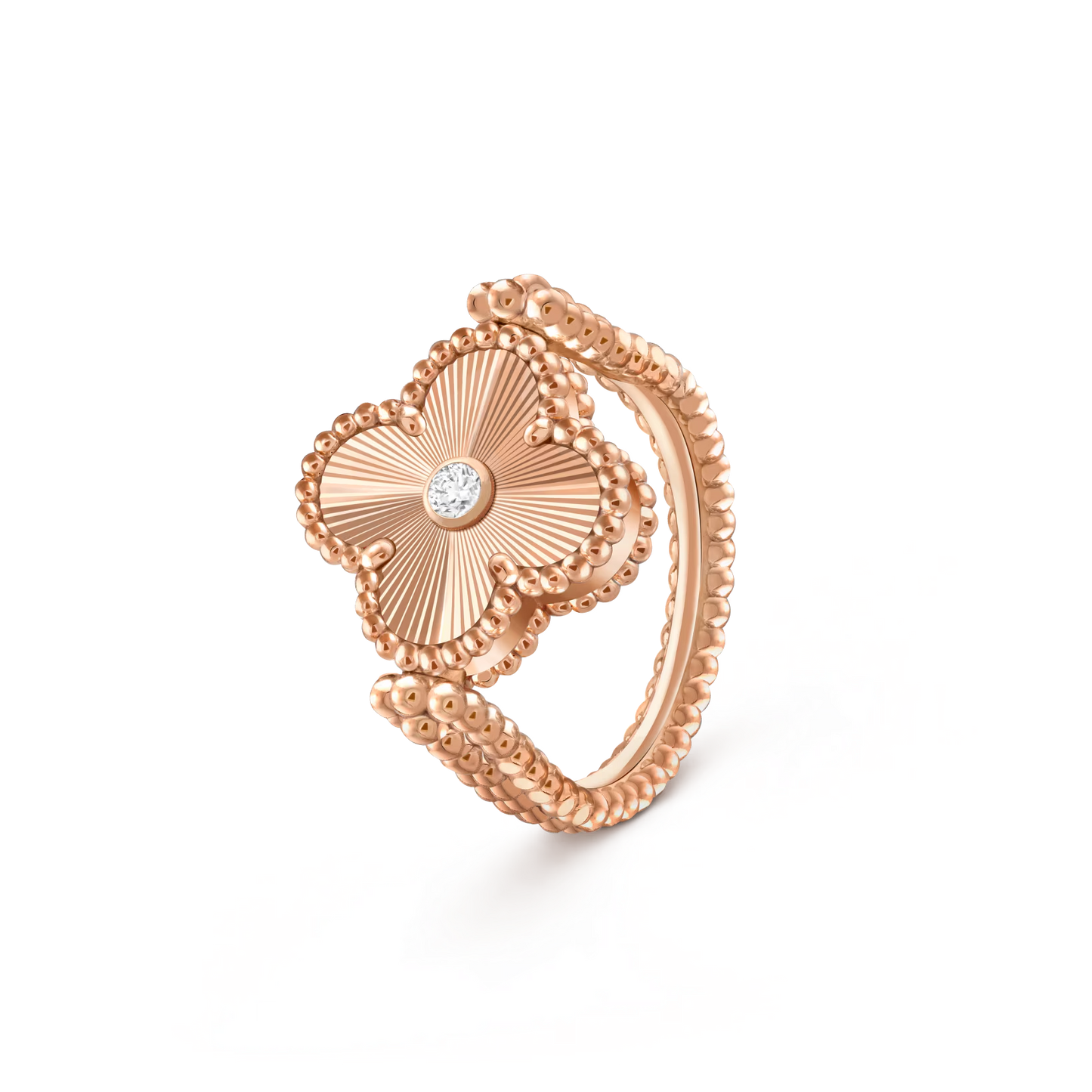 [Avelora]LUCKY CLOVER ROSE GOLD REVERSIBLE RING