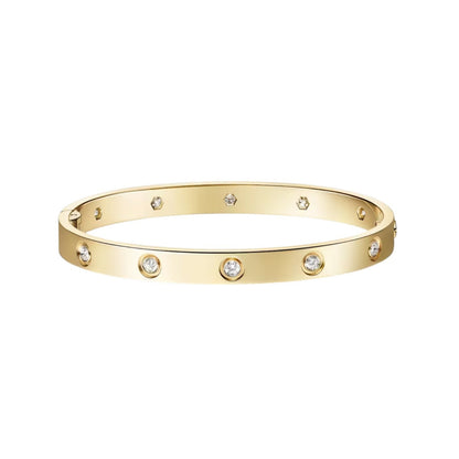 [Avelora]CLASSIC 6.1MM LOVE SINGLE-SCREW CLOSURE BANGLE - 10-DIAMOND