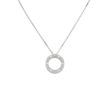 [Avelora]LOVE LARGE CIRCULAR PENDANT FULL-PAVÉ DIAMOND NECKLACE