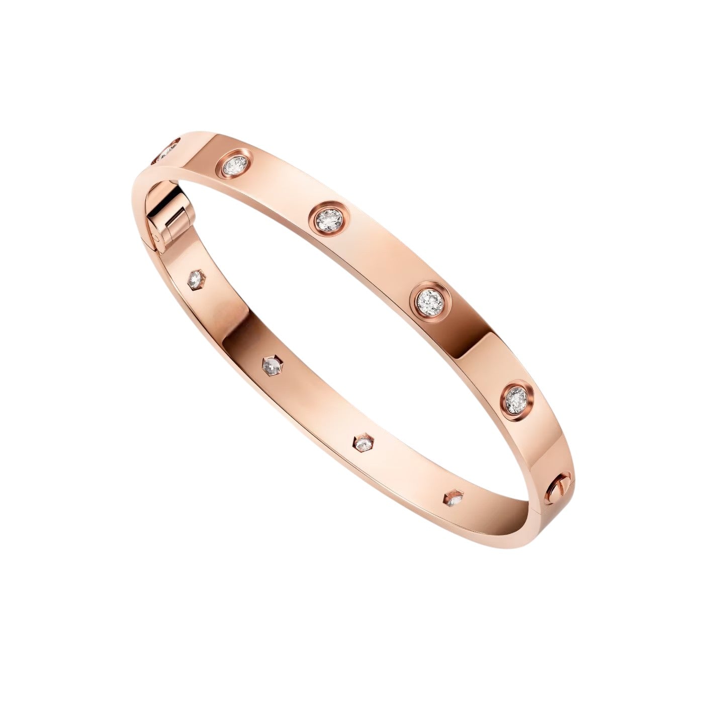 [Avelora]CLASSIC 6.1MM LOVE SINGLE-SCREW CLOSURE BANGLE - 10-DIAMOND