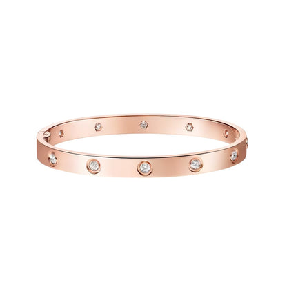 [Avelora]CLASSIC 6.1MM LOVE SINGLE-SCREW CLOSURE BANGLE - 10-DIAMOND
