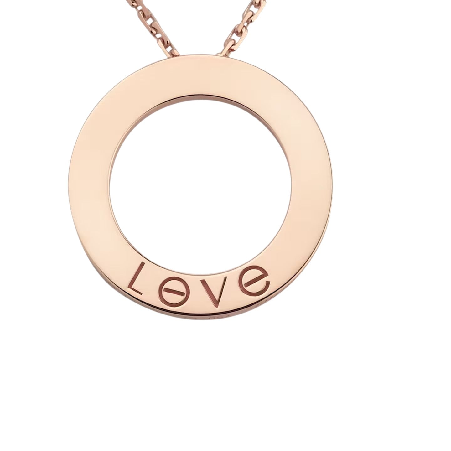 [Avelora]LOVE LARGE CIRCULAR PENDANT 3-DIAMOND NECKLACE