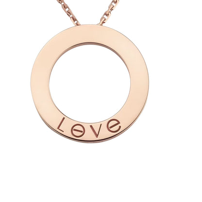[Avelora]LOVE LARGE CIRCULAR PENDANT 3-DIAMOND NECKLACE