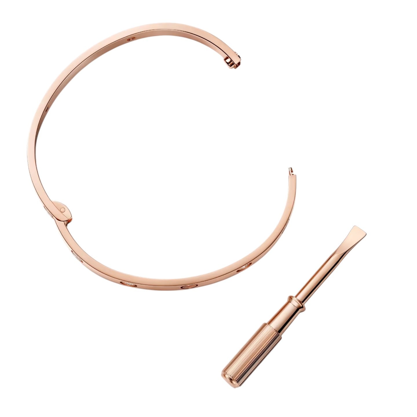 [Avelora]CLASSIC 6.1MM LOVE SINGLE-SCREW CLOSURE BANGLE - 4-DIAMOND