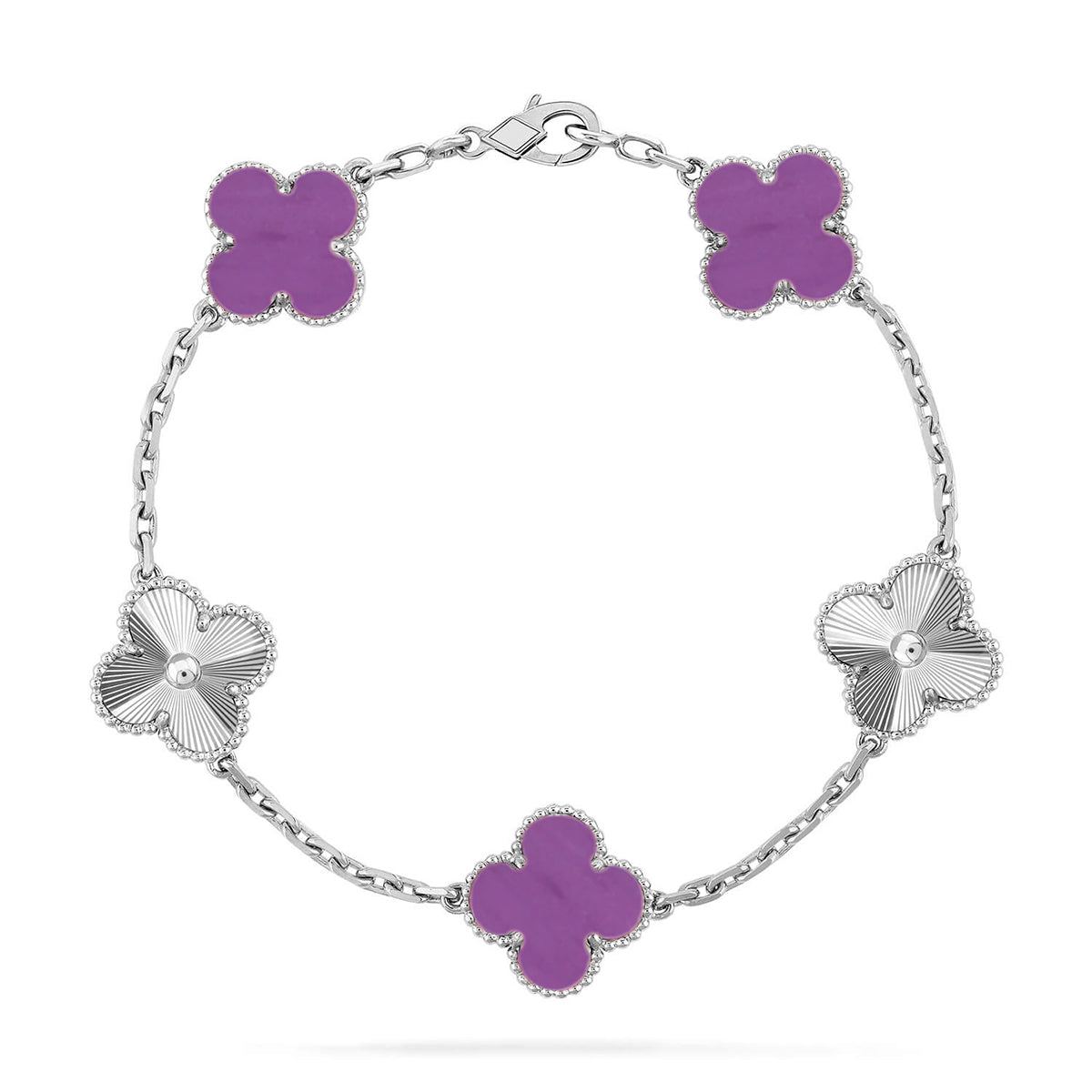 [Avelora]LUCKY CLOVER 5-MOTIF BRACELET - VIOLET COLLECTION