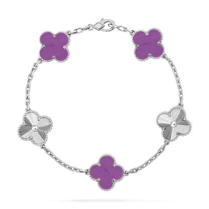 [Avelora]LUCKY CLOVER 5-MOTIF BRACELET - VIOLET COLLECTION
