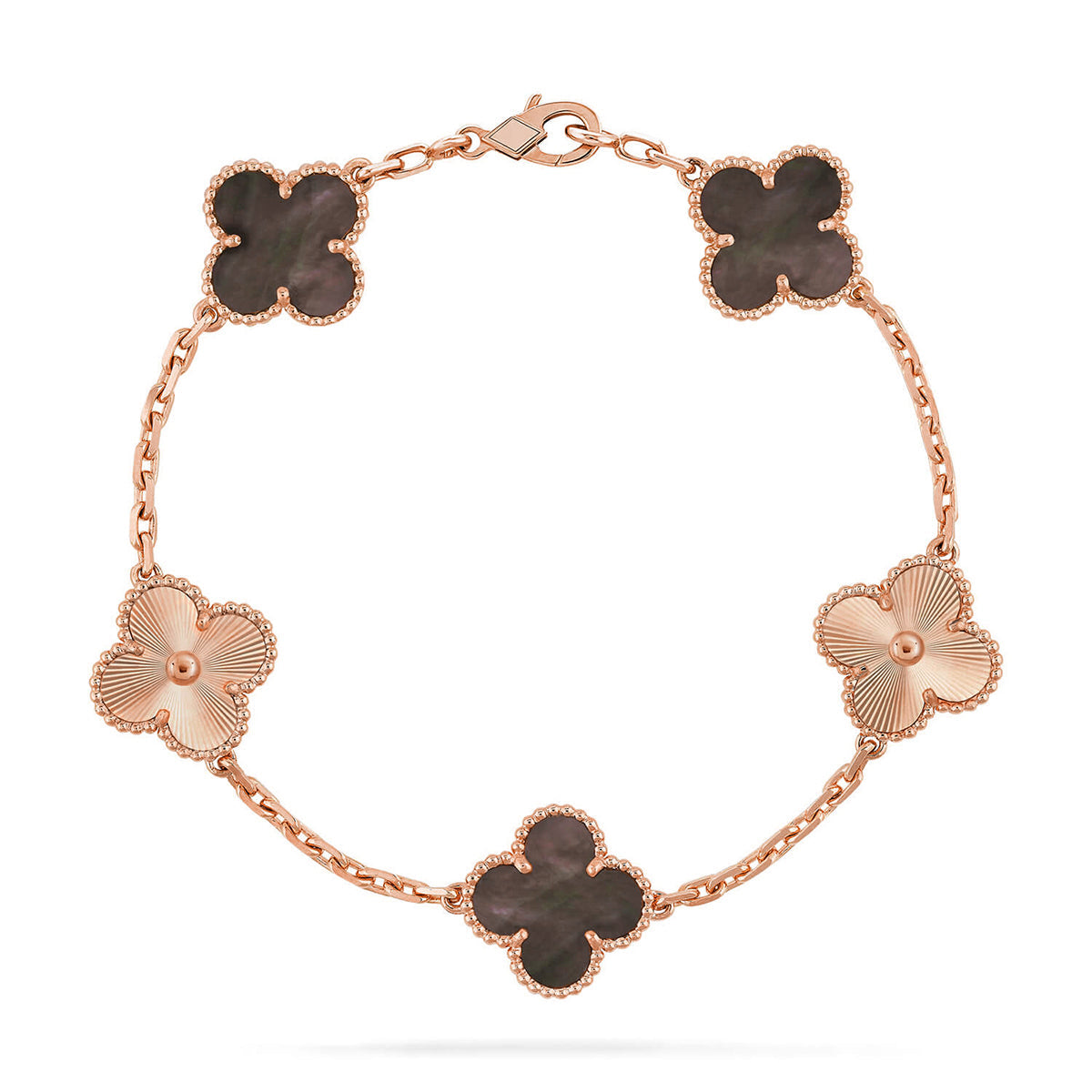 [Avelora]LUCKY CLOVER 5-MOTIF BRACELET - GREY MOTHER-OF-PEARL COLLECTION