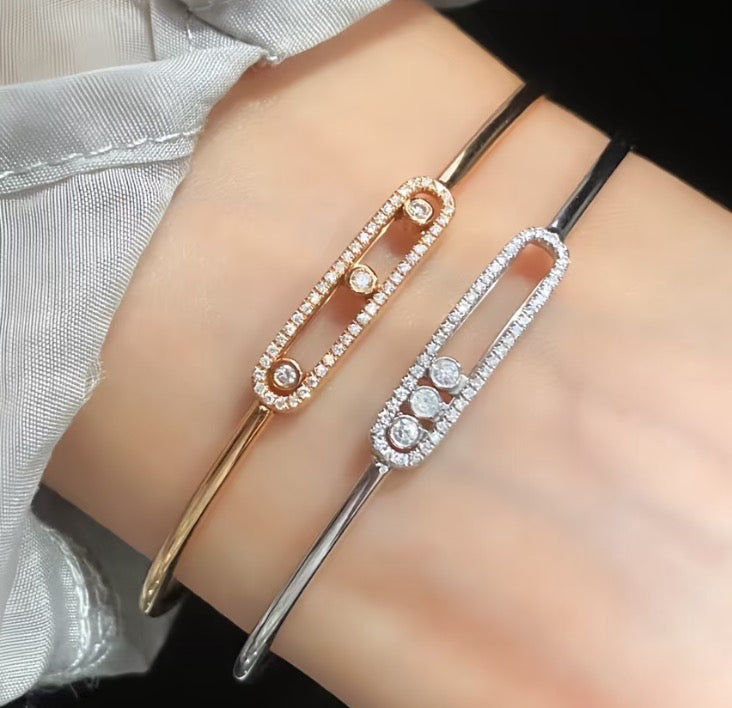 [Avelora]MOVE PAVÉ DIAMOND BANGLE BRACELET M