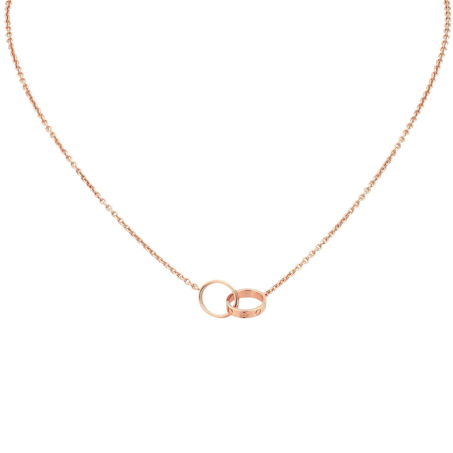 [Avelora]LOVE DOUBLE-RING INTERLOCKED NECKLACE