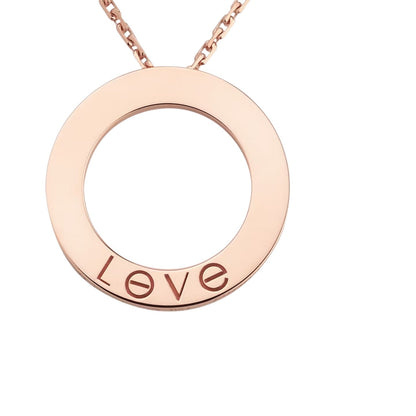 [Avelora]LOVE LARGE CIRCULAR PENDANT NECKLACE