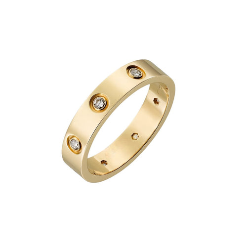 [Avelora]LOVE 4MM 8 DIAMONDS RING
