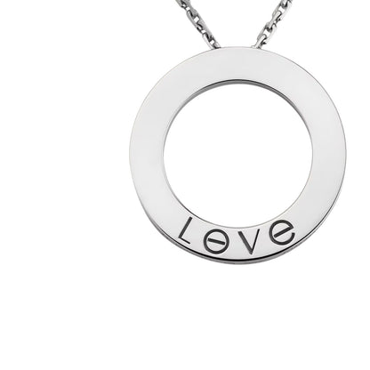 [Avelora]LOVE LARGE CIRCULAR PENDANT NECKLACE
