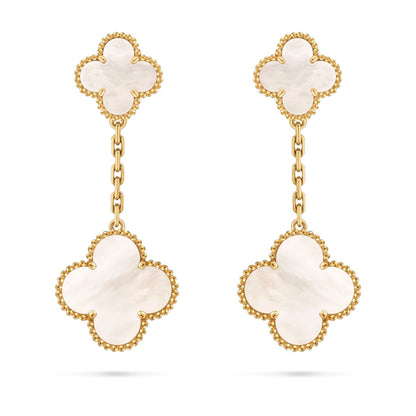 [Avelora]CLOVER DUAL-MOTIF STATEMENT STUD EARRINGS - DOUBLE-CHARM COLLECTION