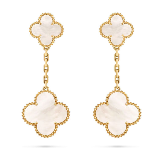 [Avelora]CLOVER DUAL-MOTIF STATEMENT STUD EARRINGS - DOUBLE-CHARM COLLECTION