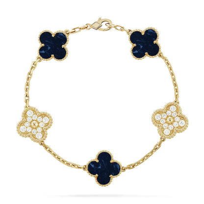 [Avelora]LUCKY CLOVER 5-MOTIF BRACELET - PIETERSITE COLLECTION